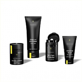 Mens Skincare Kit Includes Charcoal Face Wash Detox Charcoal Scrub Daily Face Moisturizer Dark Circle Balm Skin Care Set