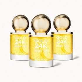 24K Gold Hair Oil Supplier Private Label Smooth Frizzy Hair Shine Moisture 24K Gold Hair Oil Serum