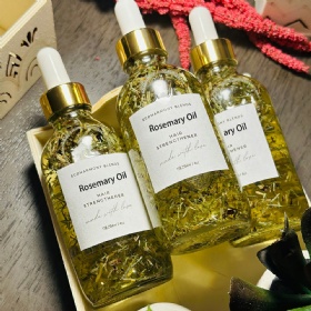 Private Label 12 Herbs Blend Organic Rosemary Castor Mint Oil Men Women Scalp Care Serum Hair Treatment Growth Oil