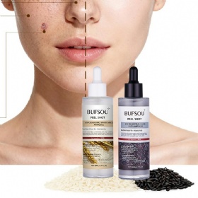 Private Label Rice Ampoule Gentle Exfoliation Blackheads Dead Skin Remove Peeling White Rice Ampoule+Black Rice Ampoule